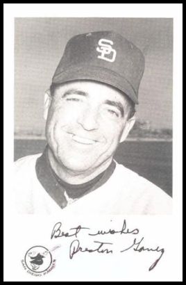 1969 San Diego Padres Photocard Preston Gomez